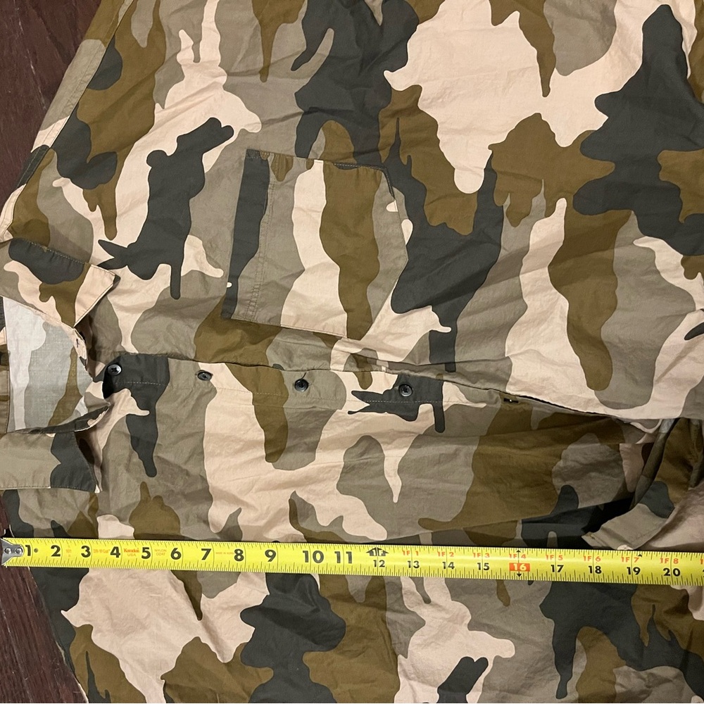 Madewell Short Sleeve Tie Front Boxy Shirt in Cottontail Camo Women Size‎ L - Picture 7 of 7